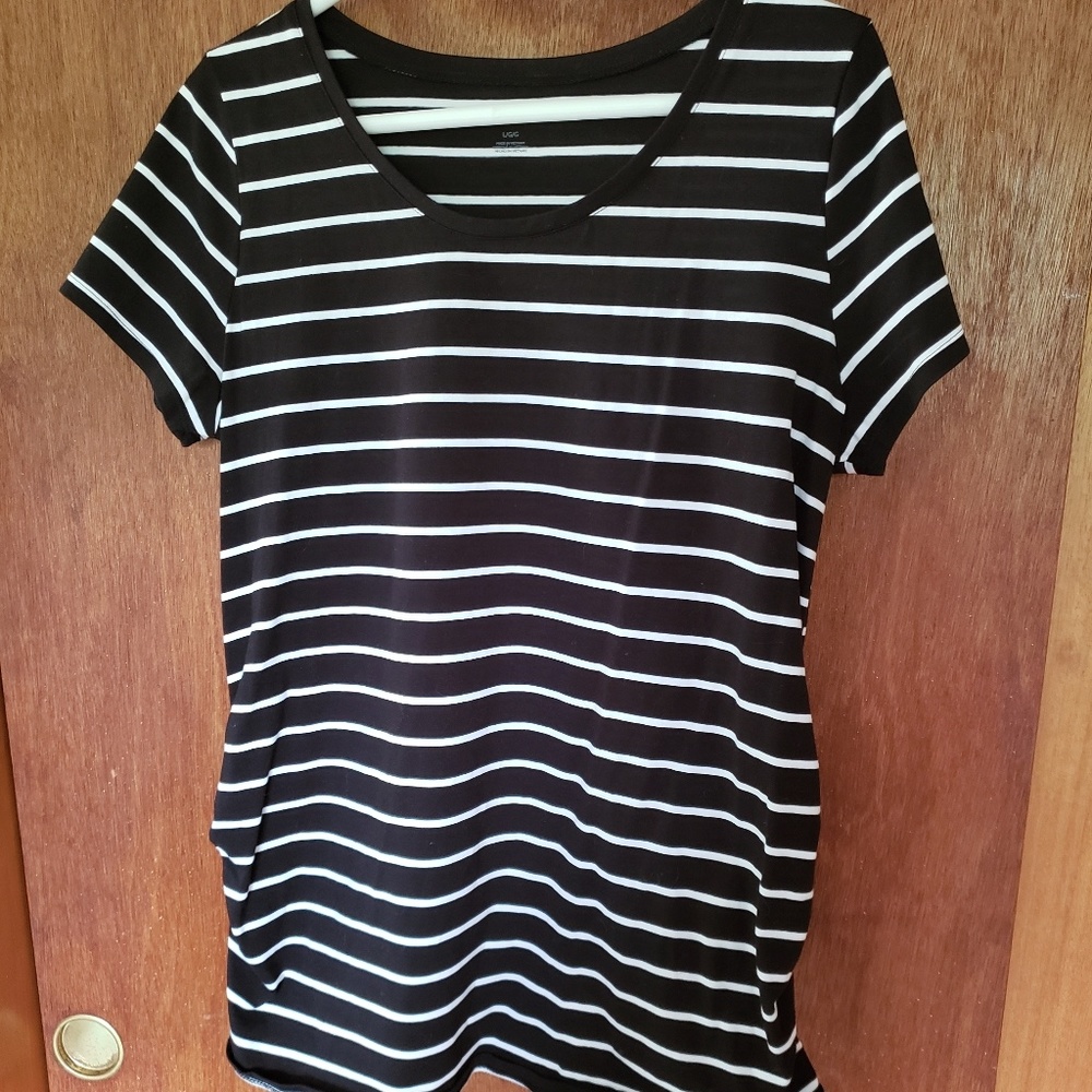 Maternity Cotton Striped Short Sleeve Tshirt